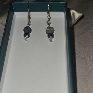 Elegant Blue and Silver Dangle Earrings